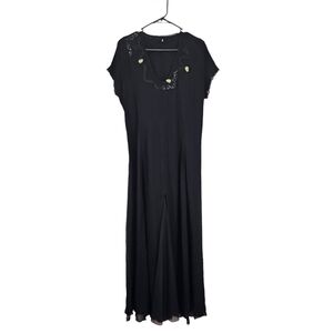 Zoe Vintage Women's Rayon Crepe Applique Maxi Dress - L